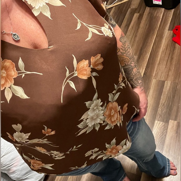 Laura Scott Shirt Blouse Women’s 18W Brown Top Fall  Cottage fairy VTG 90s - Picture 8 of 8